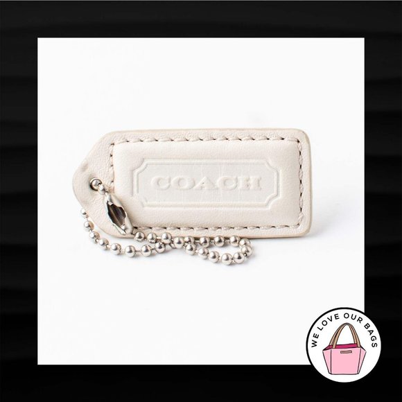 Coach Accessories - 2" Medium COACH WHITE LEATHER KEY FOB BAG CHARM